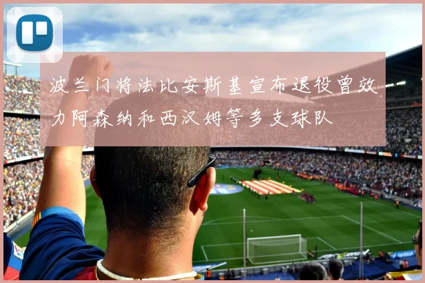 波兰门将法比安斯基宣布退役曾效力阿森纳和西汉姆等多支球队